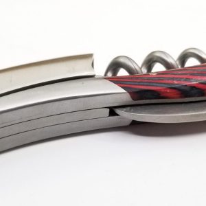 Laguiole En Aubrac Sommelier Pink Samba Marquetry Brushed Stainless Steel Finish 12 Cm