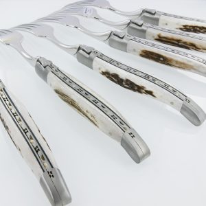 Laguiole En Aubrac Table Forks Stag Horn Handles Set Of 6