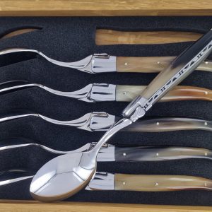 Laguiole En Aubrac Table Spoons Horn Tip Set Of 6