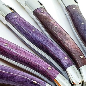 Laguiole En Aubrac Table Knives Camel Burgundy Bone Set Of 6