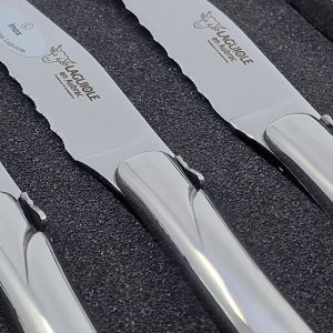 Laguiole En Aubrac Table Knives Steak Serrated Shiny Set Of 6