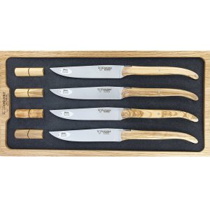 Laguiole En Aubrac Table Knives Steak House Olivewood Set Of 4