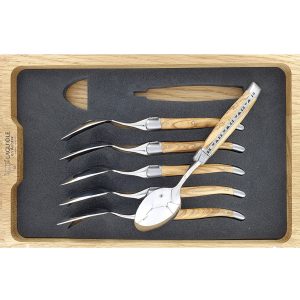 Laguiole En Aubrac Table Coffee Or Dessert Spoons Olivewood Set Of 6