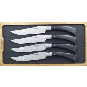 Laguiole En Aubrac Table Knives American Steak Ebony Set De 4