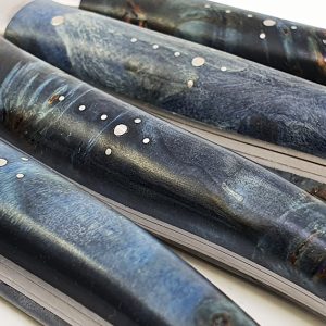 Laguiole En Aubrac Table Knives Blue Green Poplar Burl Set Of 6