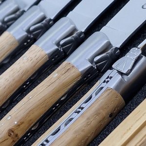 Laguiole En Aubrac Table Knives Oak Wood Set Of 6