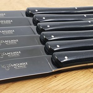 Laguiole En Aubrac Table Knives Le Quotidien Paperstone Handles Titanium Blades Set De 6