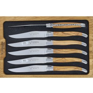 Laguiole En Aubrac Table Knives Olivewood Set Of 6