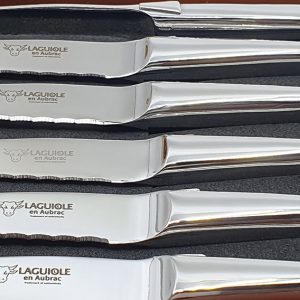 Laguiole En Aubrac Table Knives Steak Serrated Shiny Monobloc Set Of 6