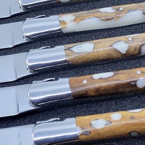 Laguiole En Aubrac Table Knives White Cactus Set Of 6