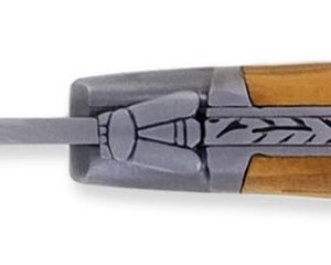 Laguiole Yesterday Knife Olivewood Deer Engraving Handle 1 Piece 12cm 2 Brushed Stainless Steel Bolsters