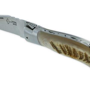 Laguiole Hunting Knife Arbalete Blond Ram Crust Handle Brushed Finish12cm