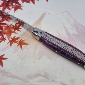 Laguiole Prestige Knife Carp Koi Purple Coral Handle 1 Piece 12 Cm