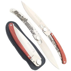 Le Coq Francais Knife Notre Dame With Red Heart Wood Handle