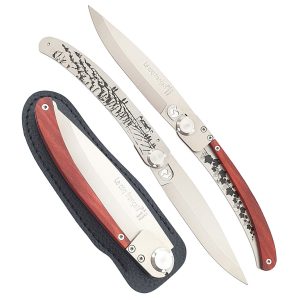 Le Coq Francais Knife Vineyard With Red Heart Wood Handle