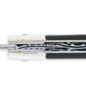 Le Thiers Laguiole Arbalete Double Platinum Ebony Handle Miter Bone Knife