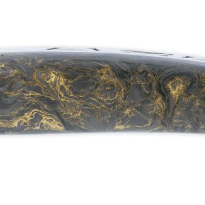 Le Thiers Laguiole Arbalete Knife Full Carbon Handle Gold Wire Inlay Carved Spring Brushed Finish 12cm
