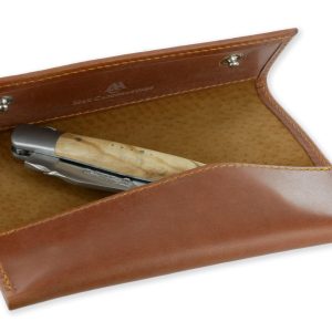 Leather Laguiole Knife Case With Snaps Lesparros Maya