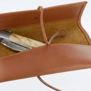 Leather Laguiole Knife Case With Lace Lesparros Maya