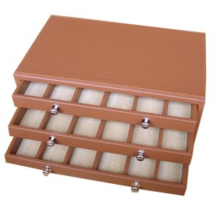 Leather Box 3 Drawers For Maya Knife Collection