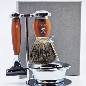 Muhle Shaving Set Mach3 Safety Razor And Plum Tree Shaving Brush Rytmo 4 Pieces