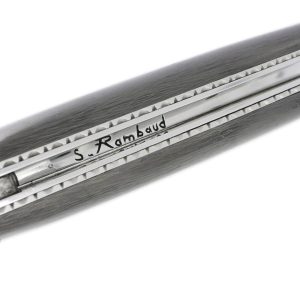 Prestige Forge De Laguiole Rambaud Knife Read Bolster Carbon Fiber Handle Double Plates Silex Finishing