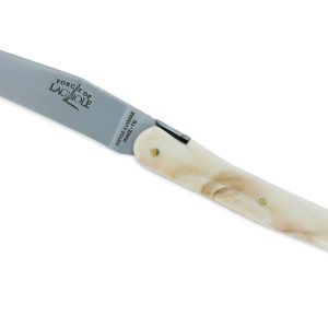 Prestige Knife Forge De Laguiole Rambaud Warthog Handle Damascus Rear Bolster Double Plates Brushed Finish