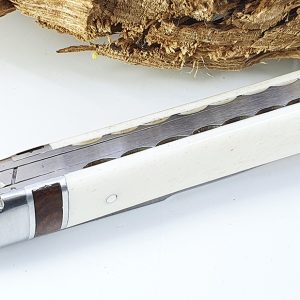 Sauveterre Knife 1 Piece 11 Cm Bone Handle 1 Brushed Stainless Steel Bolster With Amourette Inlay