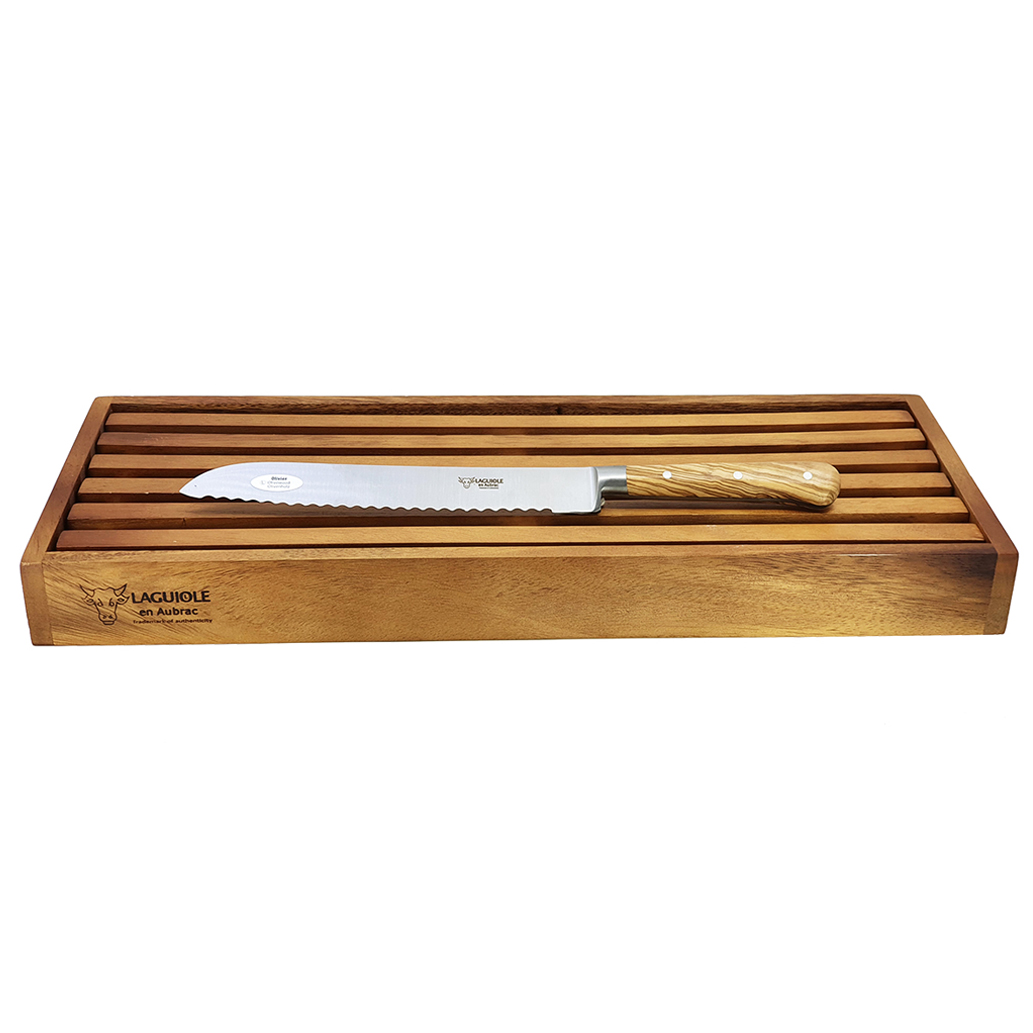 Set A Pain Lea Classique Planche Pain Couteau Laguiole Pain Manche Olivier 01