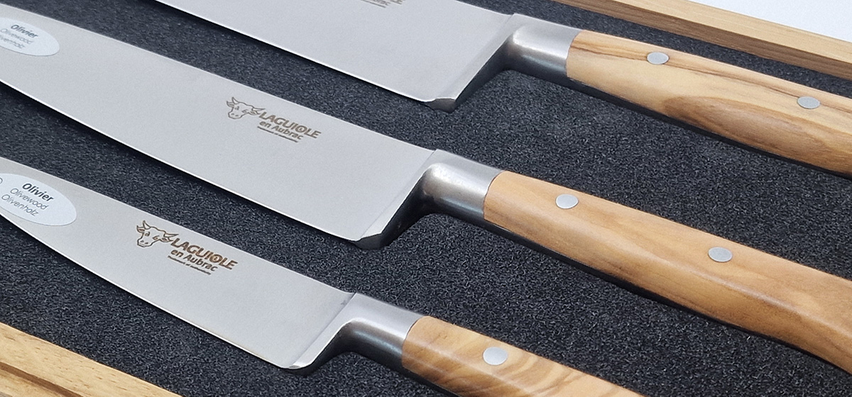 Set De 3 Couteaux De Cuisine Classique Laguiole En Aubrac En Olivier 02