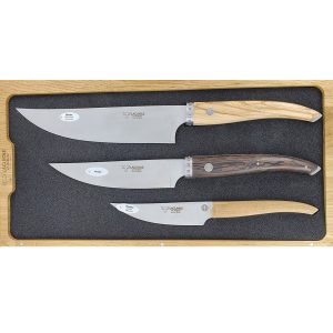 Set De 3 Couteaux De Cuisine Gourmet Laguiole En Aubrac Bois Mixtes 00