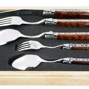 Set De Table Individuel Laguiole En Aubrac 5 Pieces Manches En Amourette Finition Brillante 01