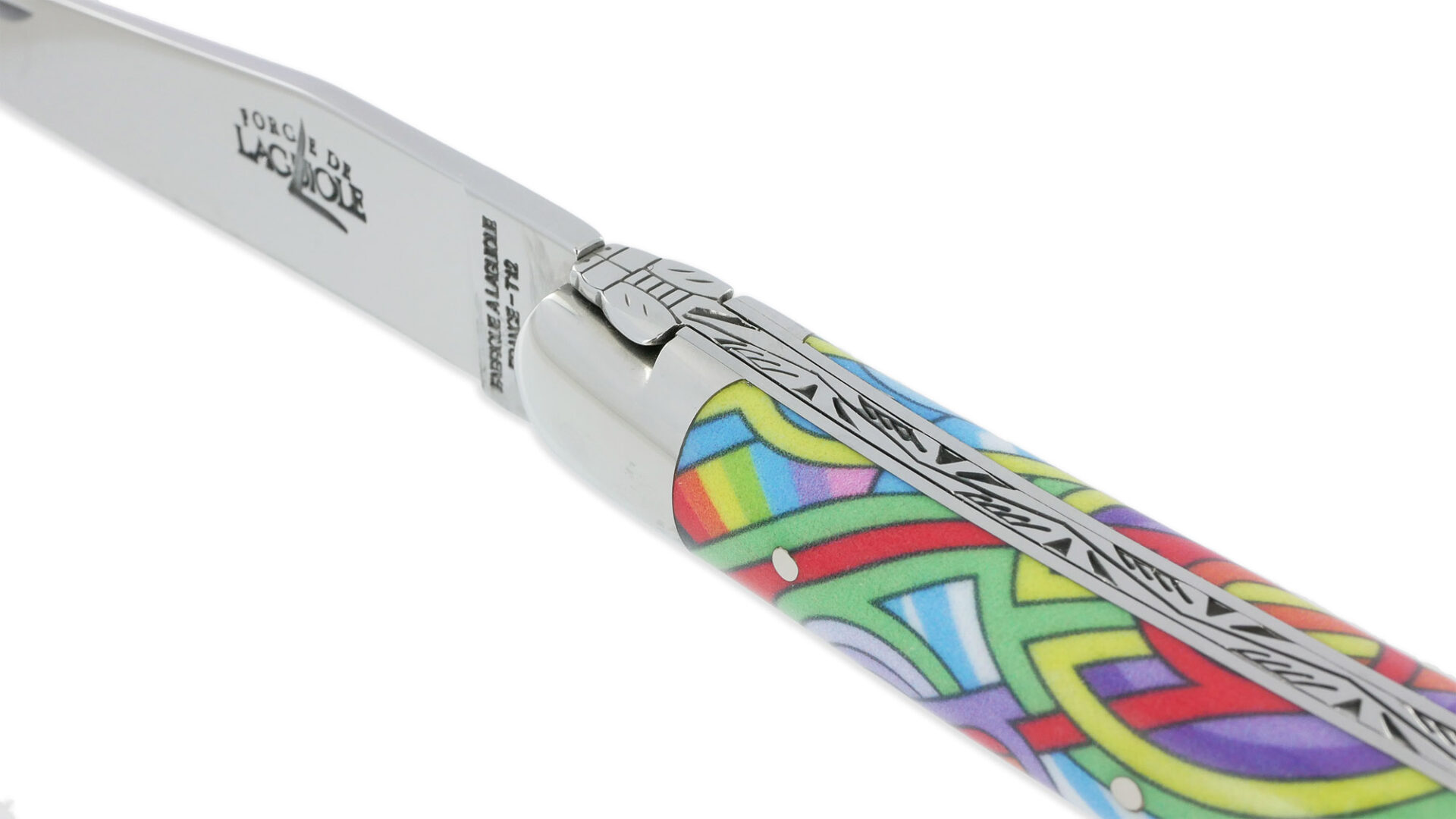 Couteau Forge De Laguiole Seize Antares Manche En Acrylique Design Seize Happywallmaker 1 Piece 2 Mitres En Inox Brillant 11cm 01