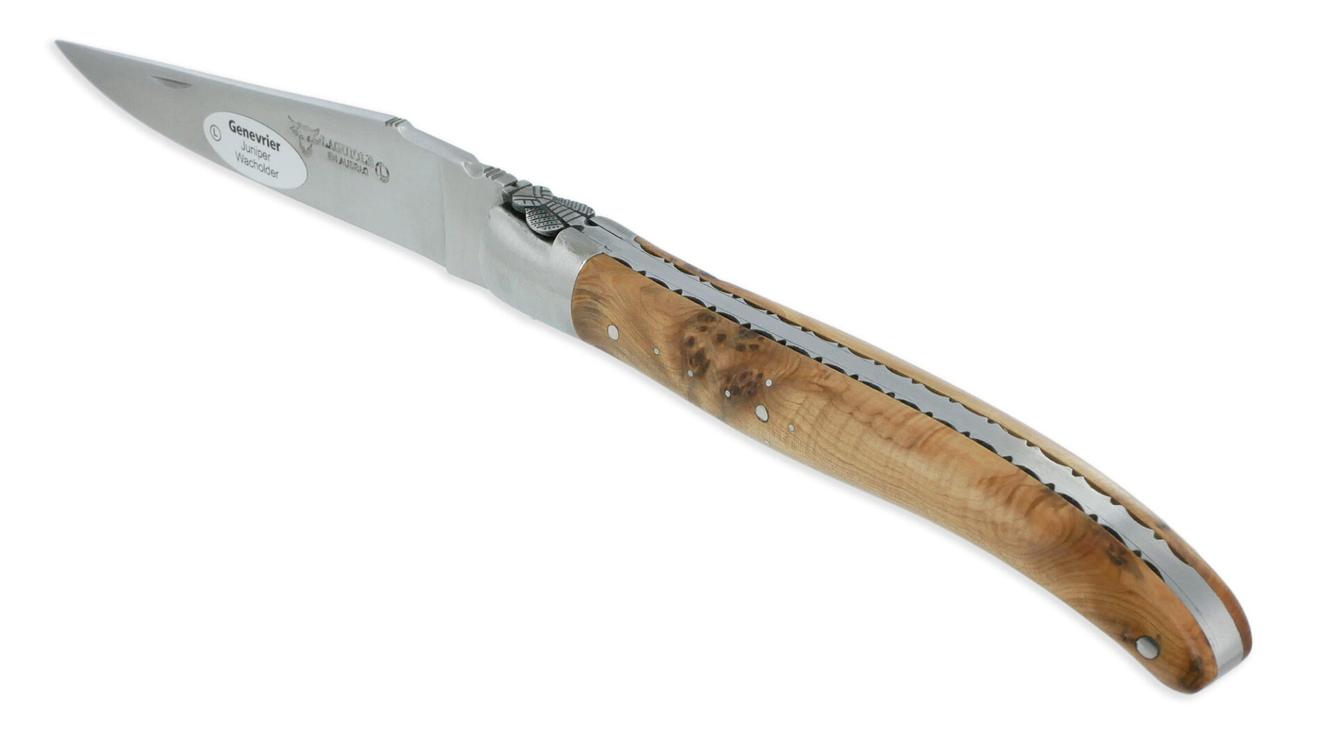 Couteau Laguiole En Aubrac 1 Piece 12 Cm Genevrier 1 Mitre Inox Brosse Decoration Abeille 01