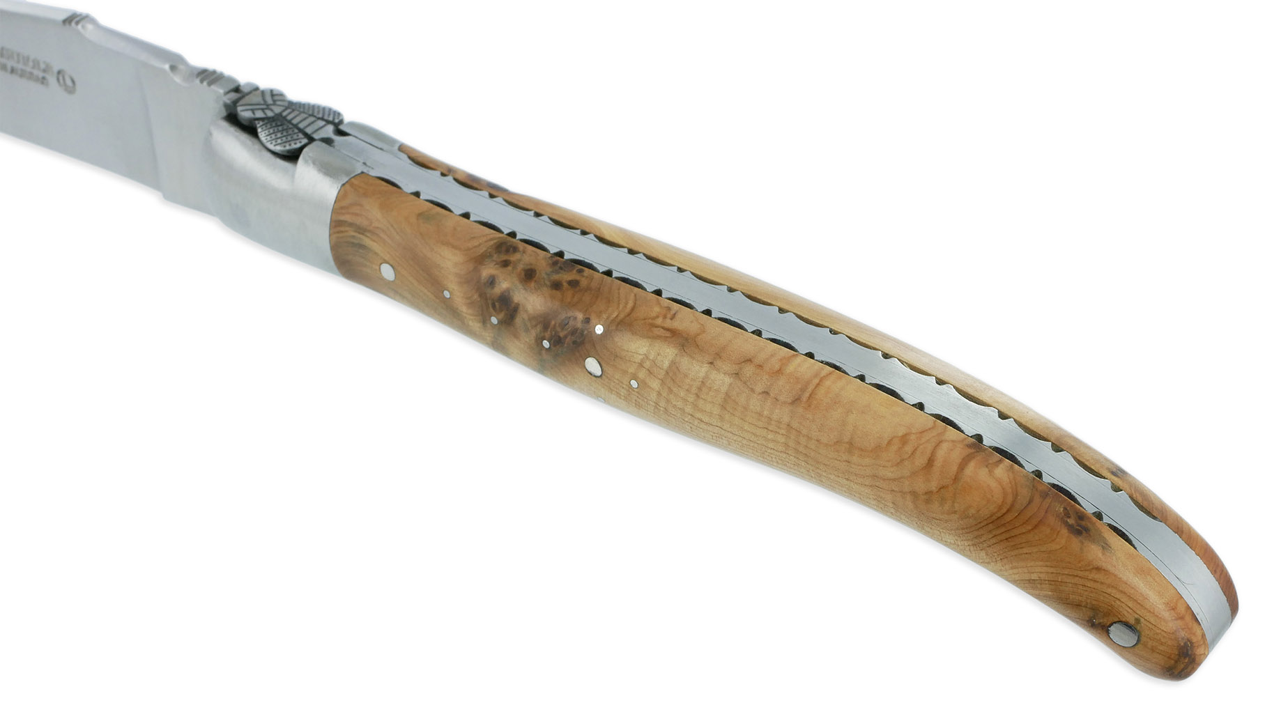 Couteau Laguiole En Aubrac 1 Piece 12 Cm Genevrier 1 Mitre Inox Brosse Decoration Abeille 03