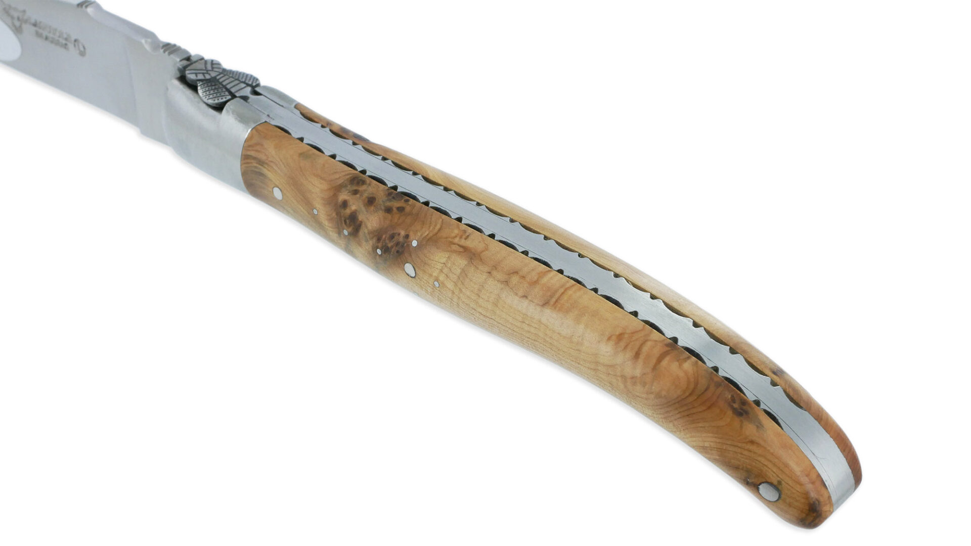 Couteau Laguiole En Aubrac 1 Piece 12 Cm Genevrier 1 Mitre Inox Brosse Decoration Abeille 04