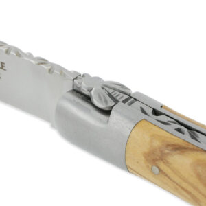 Couteau Laguiole En Aubrac Crocus 1 Piece 12 Cm Olivier 1 Mitre Inox Brillant 02