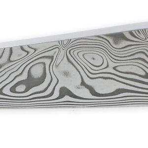 Couteau Laguiole Prestige Createur 1 Piece 12 Cm 1 Mitre Avant Ciselee A La Main Manche En Nacre Veritable Sous Resine Bleutee Mouche Stylisee Lame Damas Piece Unique 03