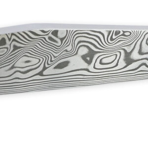 Couteau Laguiole Prestige Createur 1 Piece 12 Cm 1 Mitre Avant Ciselee A La Main Manche En Nacre Veritable Sous Resine Bleutee Mouche Stylisee Lame Damas Piece Unique 06