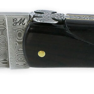 Couteau Laguiole Prestige Createur 1 Piece 15 Cm Incrustation Monnaie 20 Francs Napoleon Or Plein Manche Ebene Lame Damas Mouche Prestige Aigle Imperial Piece Unique 06