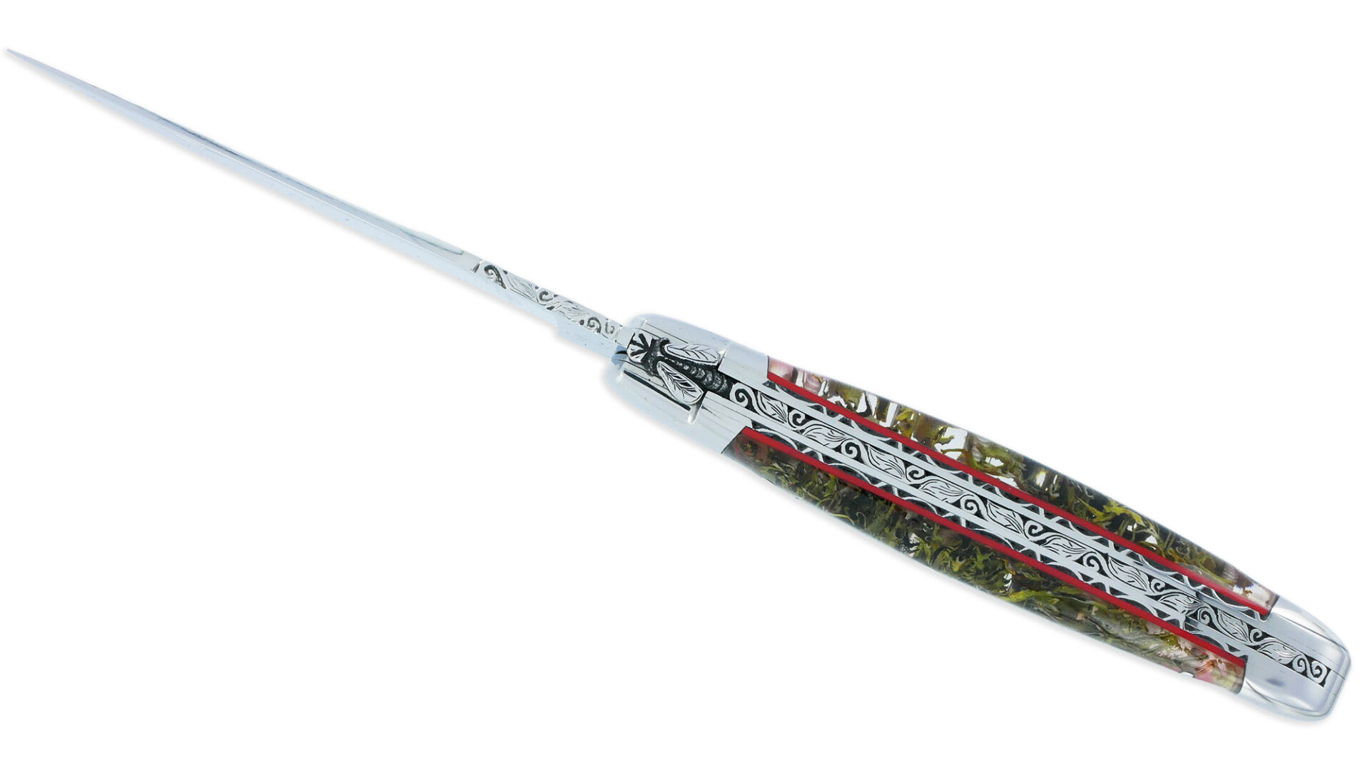 Couteau Prestige Laguiole David Dauvillaire Manche Lichen Stabilise Dans Resine 1 Piece 12 Cm 01