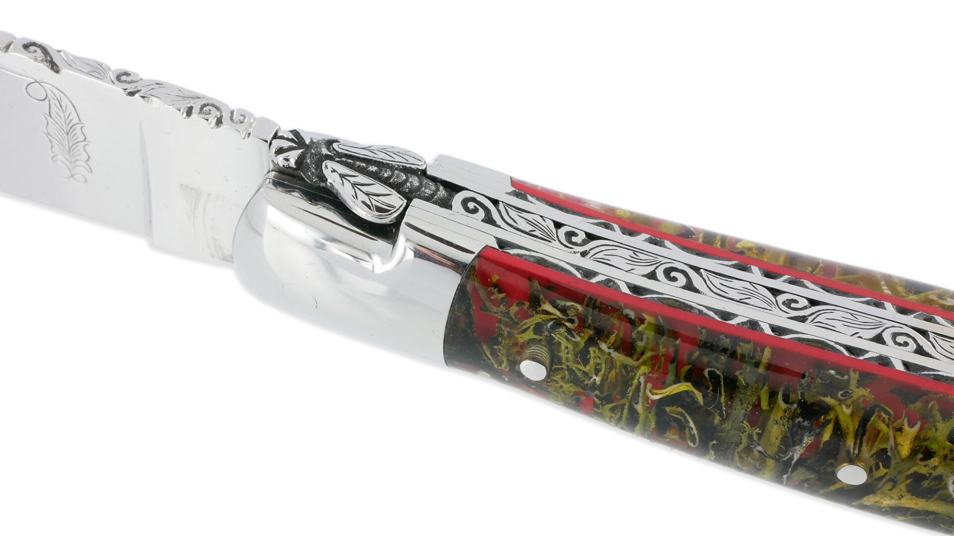 Couteau Prestige Laguiole David Dauvillaire Manche Lichen Stabilise Dans Resine 1 Piece 12 Cm 05