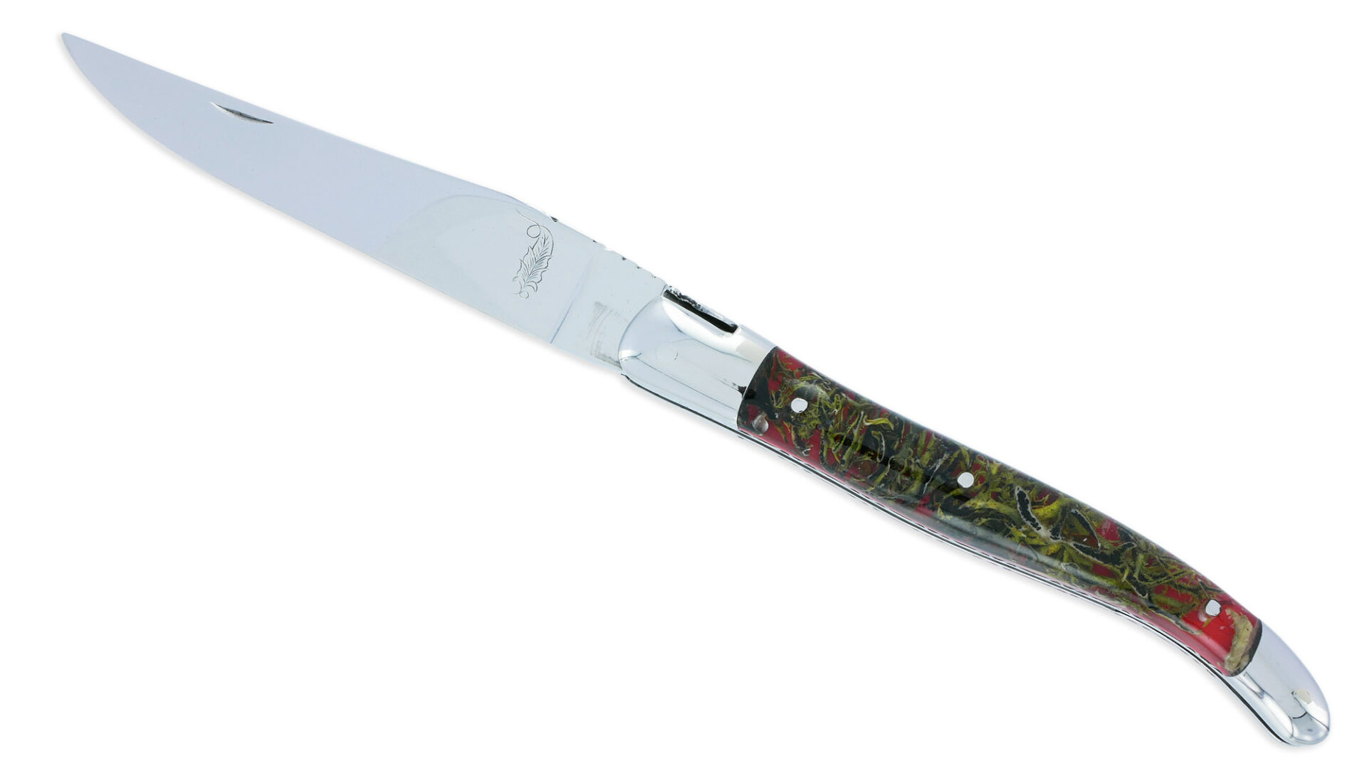 Couteau Prestige Laguiole David Dauvillaire Manche Lichen Stabilise Dans Resine 1 Piece 12 Cm 06