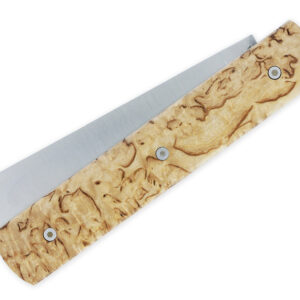 The 20 20 Folding Knife Full Birch Handle 11cm Smooth Spring Customizable Brushed Finish