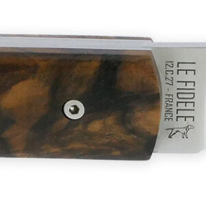 The 20 20 Folding Knife Full Walnut Handle 11cm Customizable Smooth Spring Brushed Finish