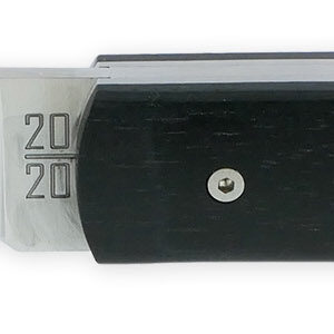 The 20 20 Full Folding Knife Ebony Handle 11cm Customizable Smooth Spring Brushed Finish