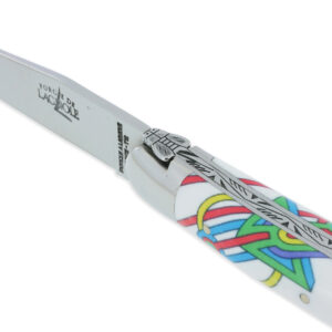 Forge De Laguiole Knife Seize Altair Acrylic Handle Design Seize Happywallmaker 1 Piece 2 Shiny Stainless Steel Bolsters 11cm