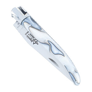 Laguiole Arbalete Pearly Grey Acrylic Handle 1 Piece 1 Shiny Stainless Steel Bolster 11cm