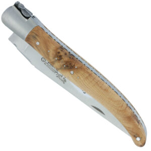 Laguiole En Aubrac Knife 1 Piece 12 Cm Juniper 1 Brushed Stainless Steel Bolster Bee Decoration