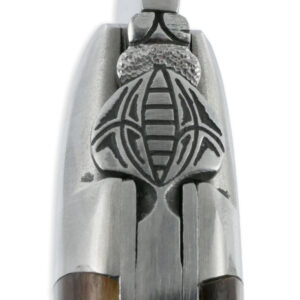 Couteau Laguiole En Aubrac 1 Piece 12 Cm Buffle 1 Mitre Inox Brosse Decoration Bourdon 04